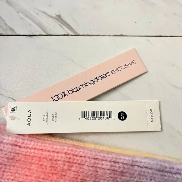 Aqua Rainbow Headband Multi Color Knitted Ribs One Size O/S Space Dye - Picture 4 of 4